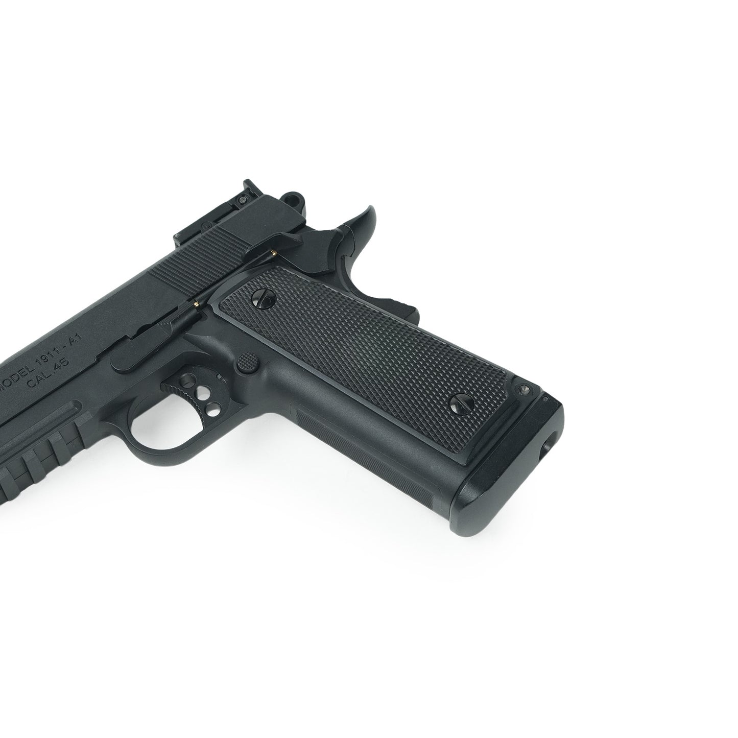 Close-up of M1911 Gel Blaster Barrel – BRRRRT