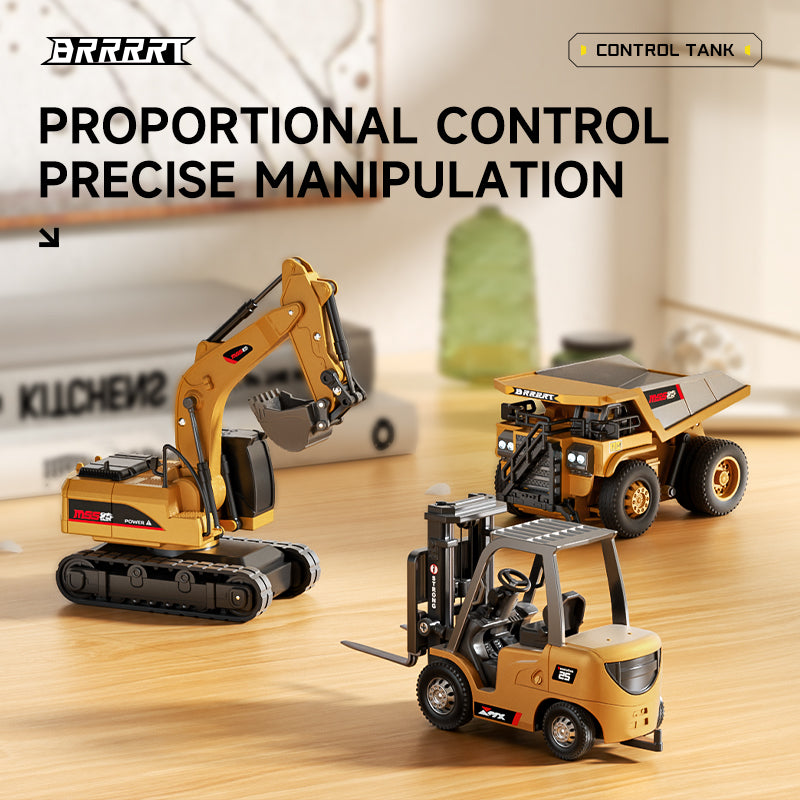 Excavator and Dump Truck Forklift - Precision Remote-Control Vehicles - BRRRRT