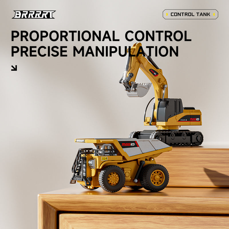 Mini Excavator and Dump Truck - Remote-Controlled with Precise Functionality - BRRRRT