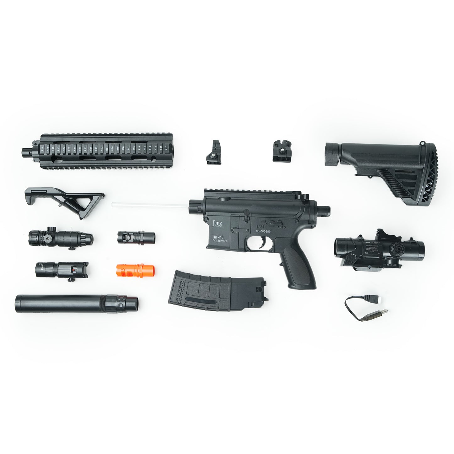 HK416 Gel Blaster Full Accessories Loadout Tactical Customization - BRRRRT