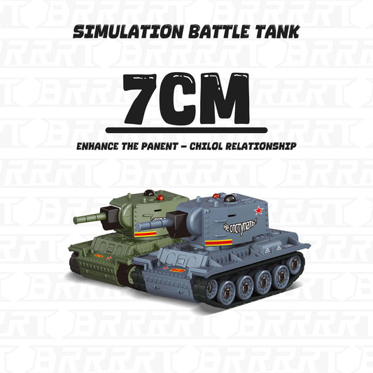 Green And Grey 7cm Simulation RC Tanks Side By Side -BRRRRT