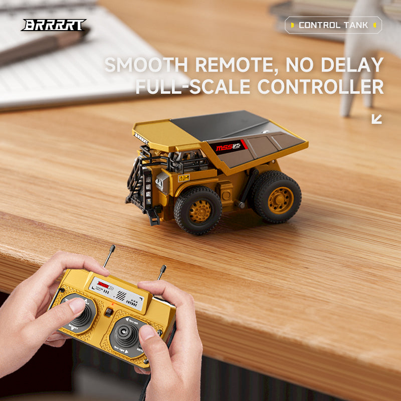 RC Dump Truck on a wooden surface-BRRRRT