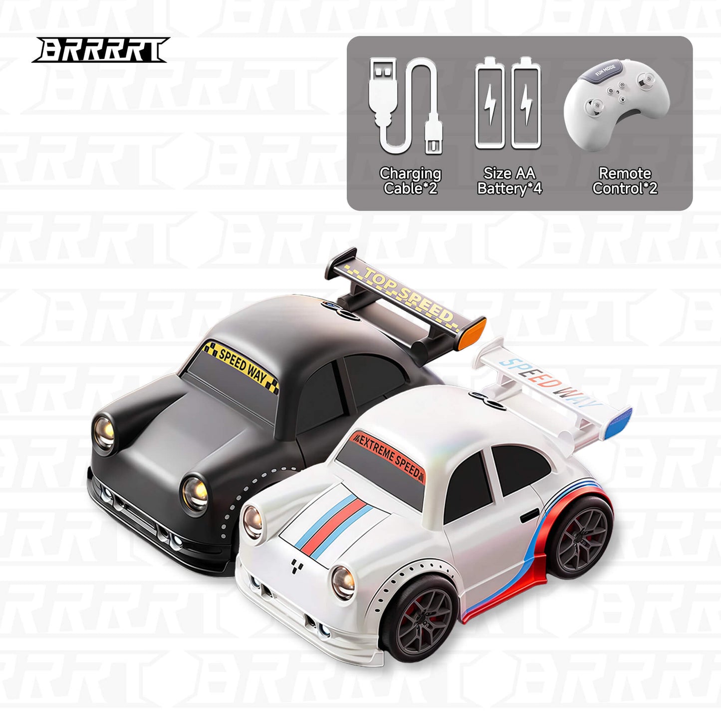 Mini Smart Drift Car Black and White with Extreme Speed - Remote Control -BRRRRT