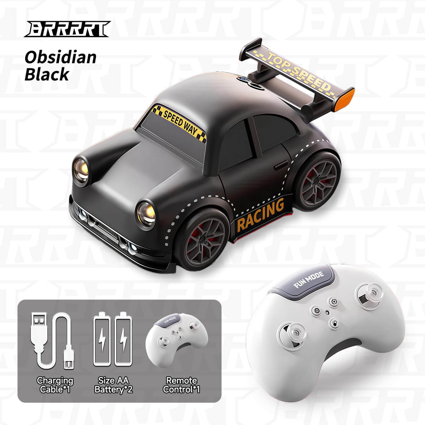Mini Smart Drift Car Obsidian Black with Speed Way Design - Remote Control -BRRRRT