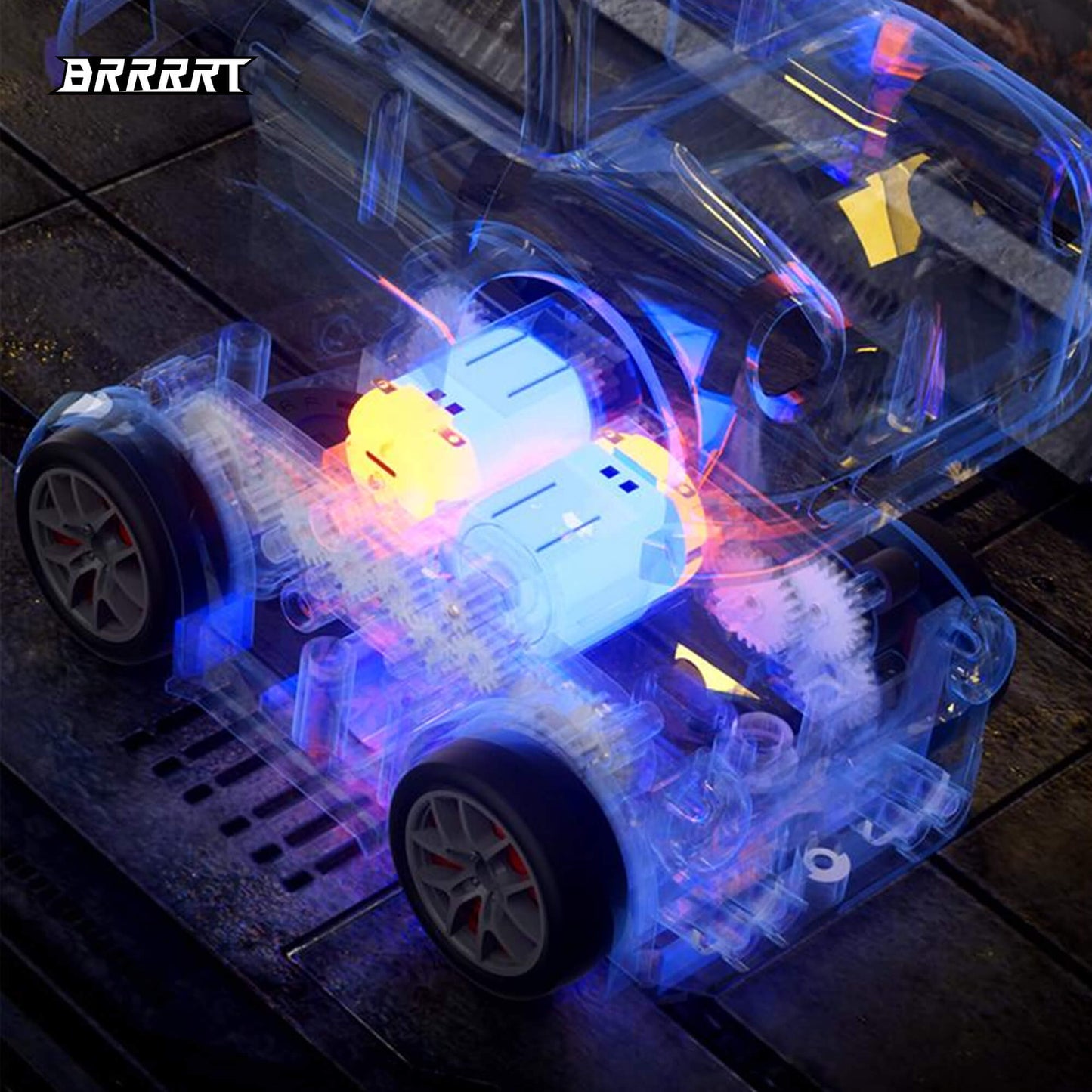 Mini Smart Drift Car Transparent Inner Structure - Detailed View -BRRRRT