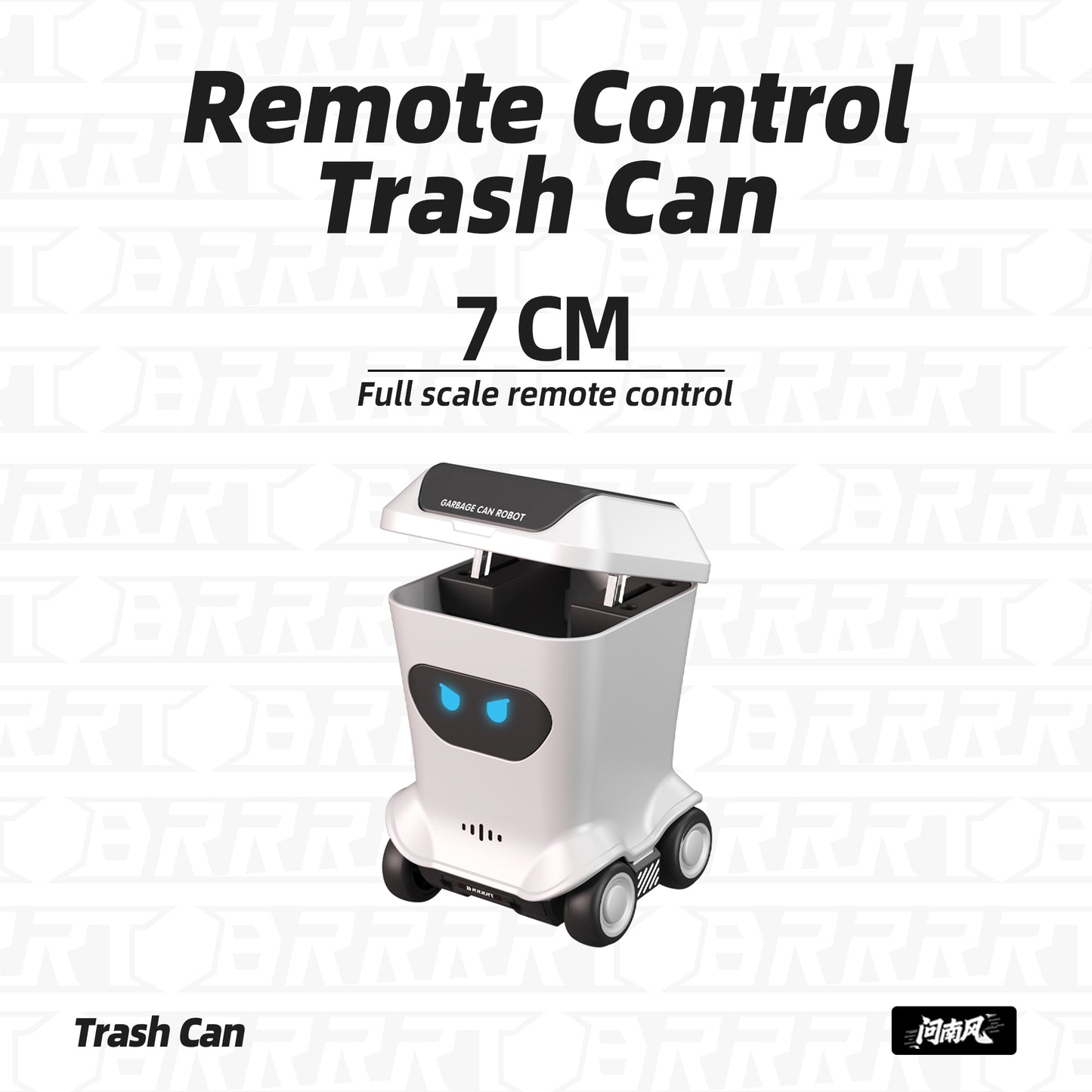 BRRRRT Mini RC Trash Can with Lights and Sounds