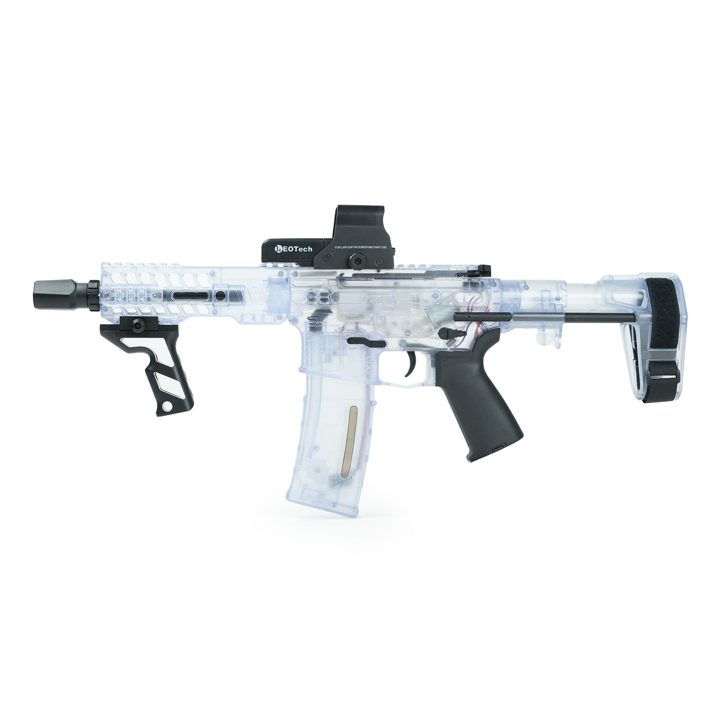 SLR Gel Blaster White Angle View Tactical Setup - BRRRRT