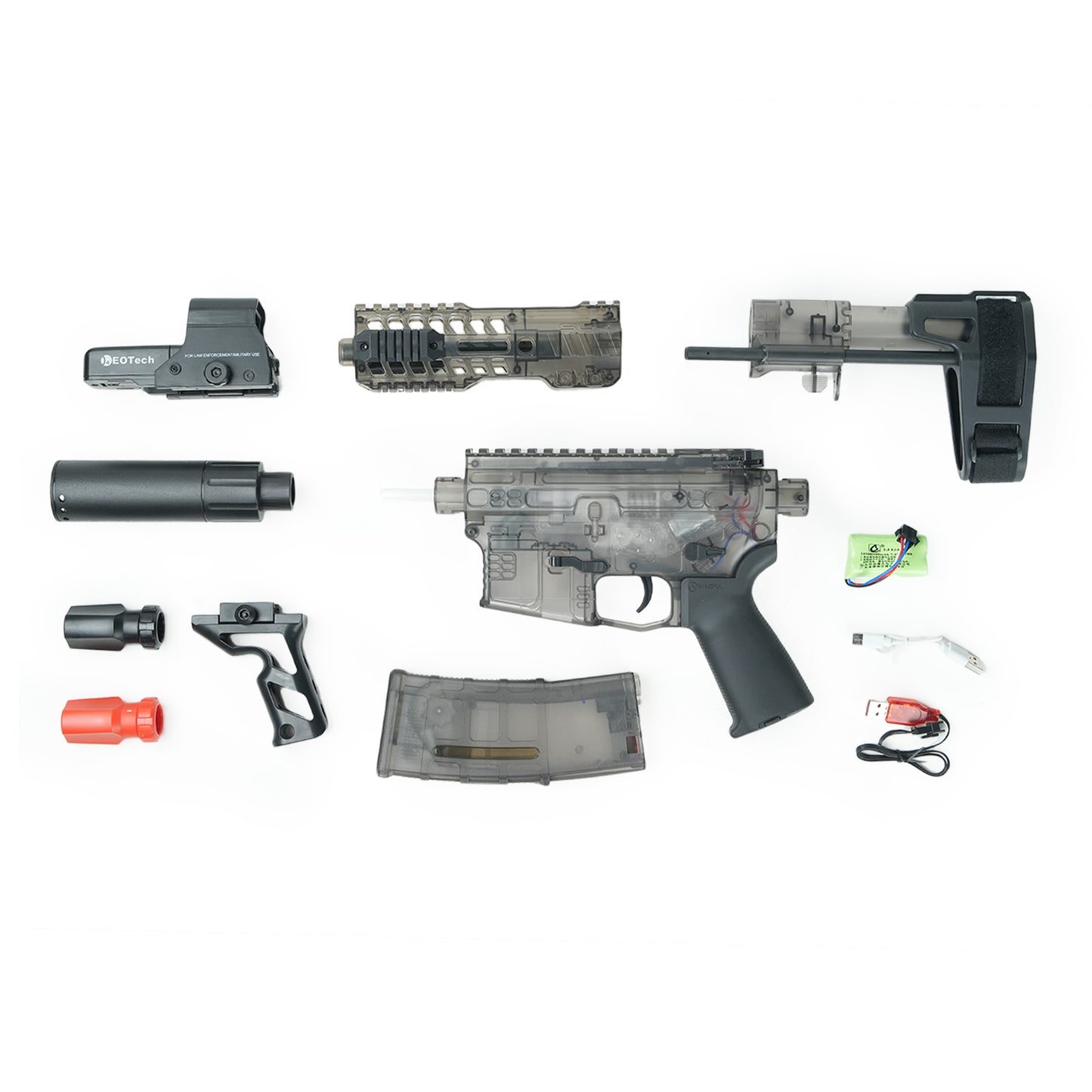 SLR Gel Blaster Full Disassembly Parts Layout - BRRRRT