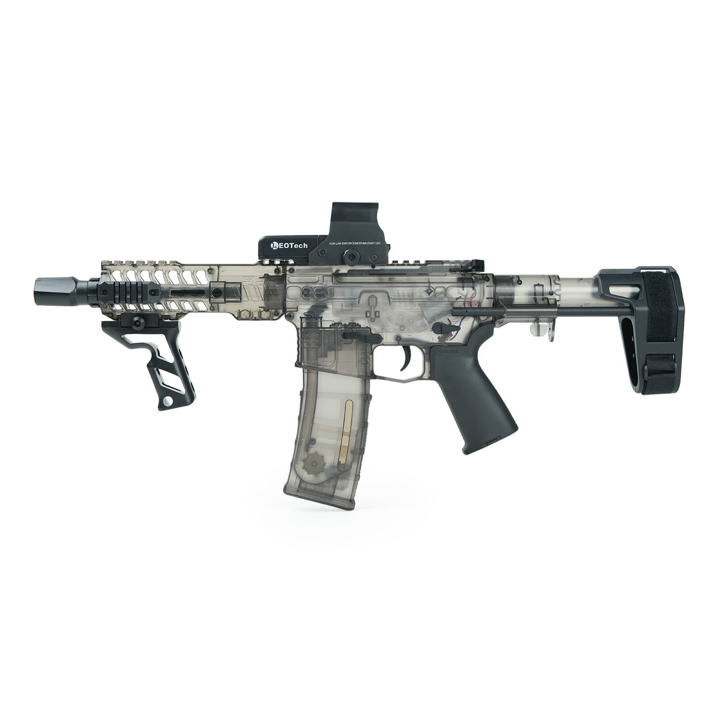 SLR Gel Blaster Side View Transparent Shell - BRRRRT