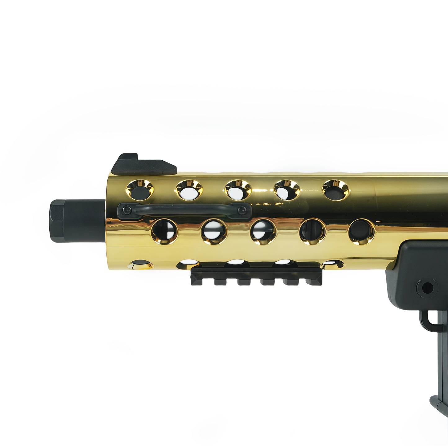 TEC 9 Gel Blaster Golden Barrel Black Magazine Side View Close-Up -BRRRRT