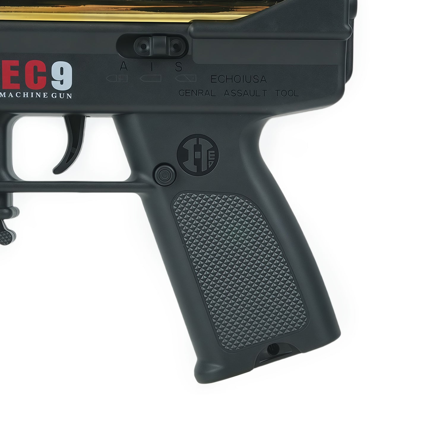 TEC9 Handi Gel Blaster Gold Edition Barrel Close-Up Detailed Finish -BRRRRT