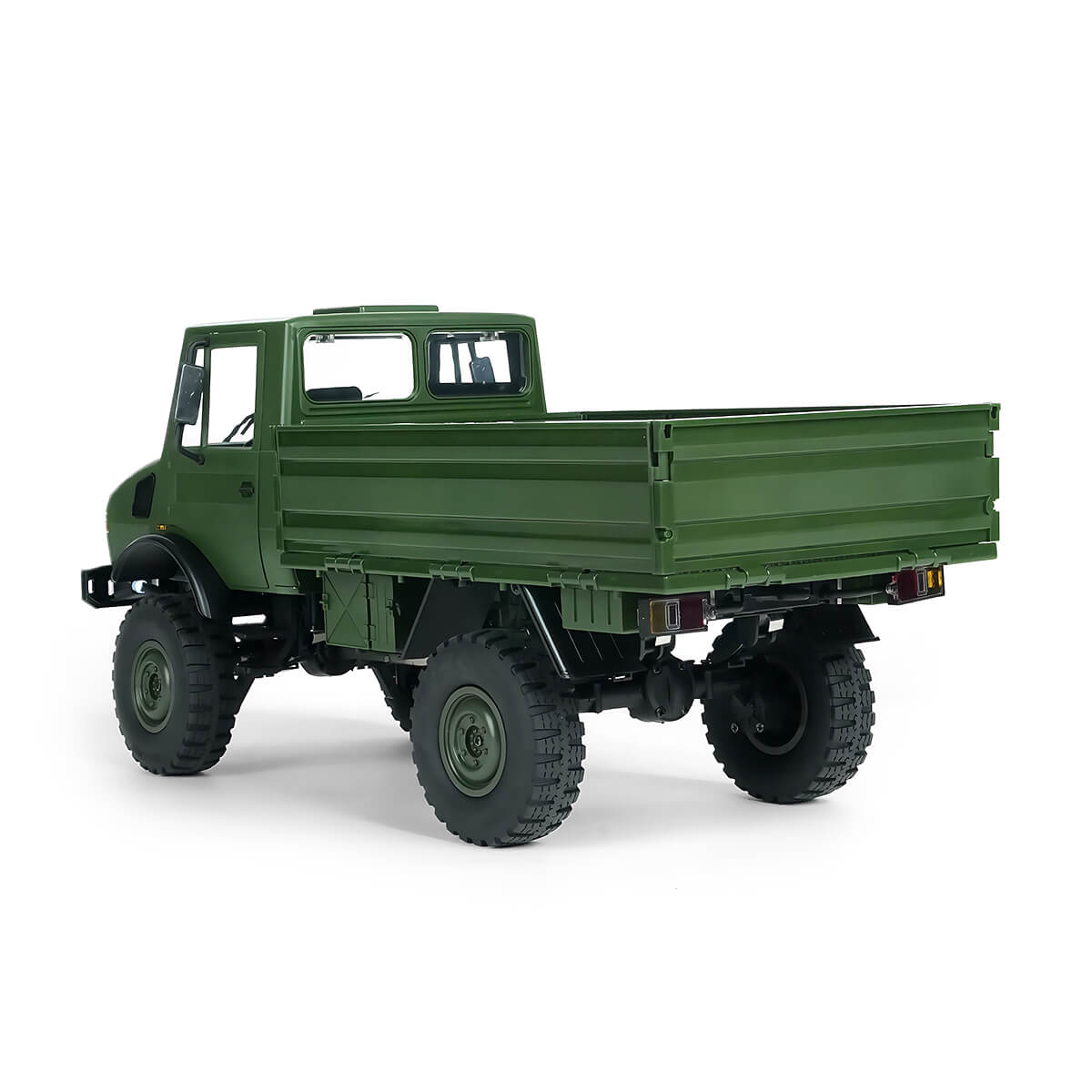 RC Rock Crawler 1/12 Scale Military Off-Road Truck Rear Angle View-BRRRRT