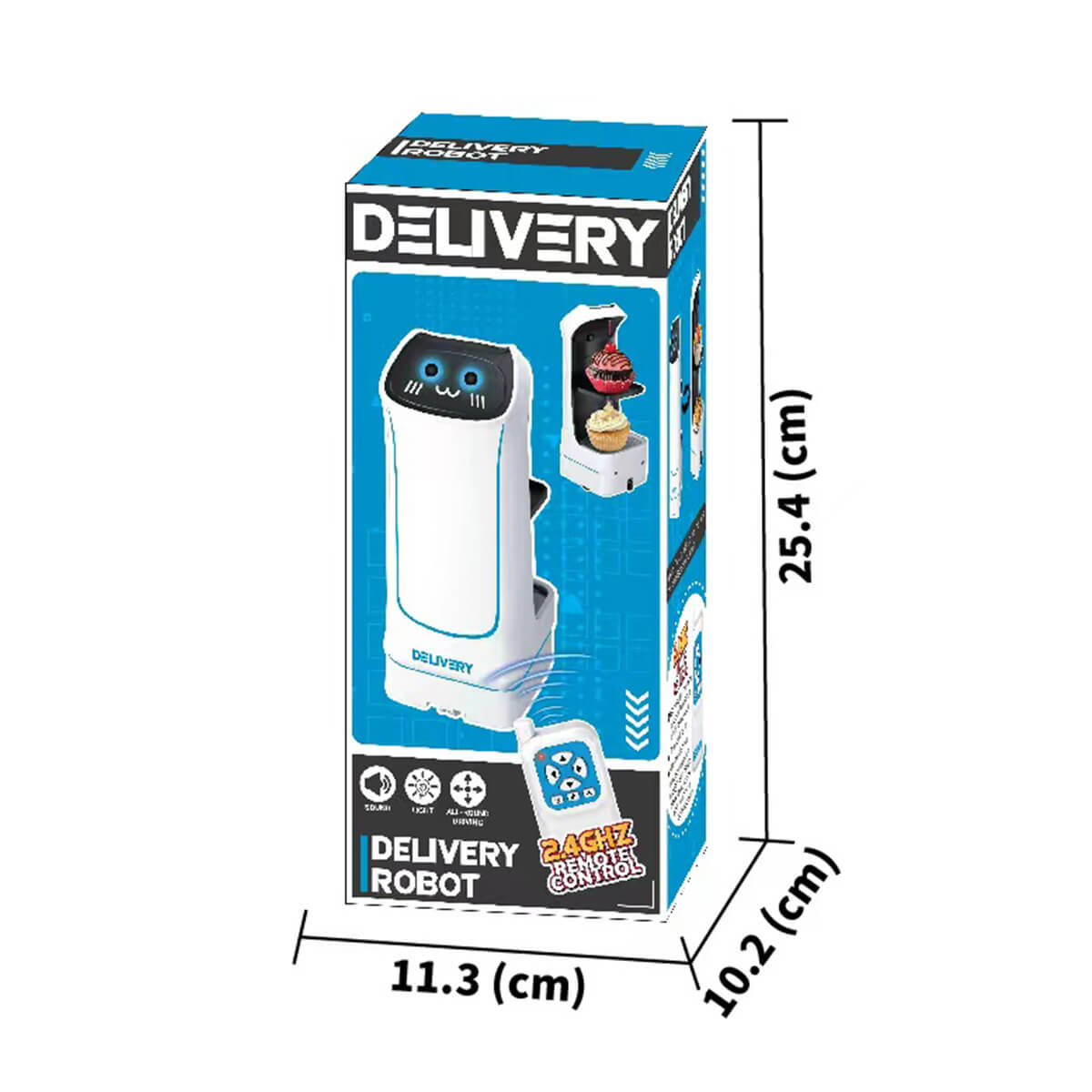 Remote-Controlled Delivery Robot with LED Lights and Navigation