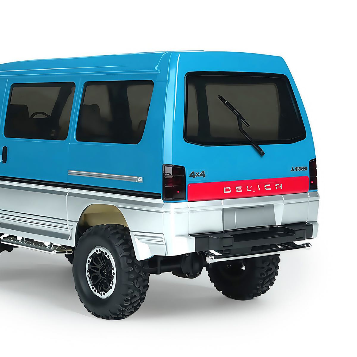 Mitsubishi Delica 1/12 Scale RC Car Rear View with Detailed Bumper and Lights - BRRRRT