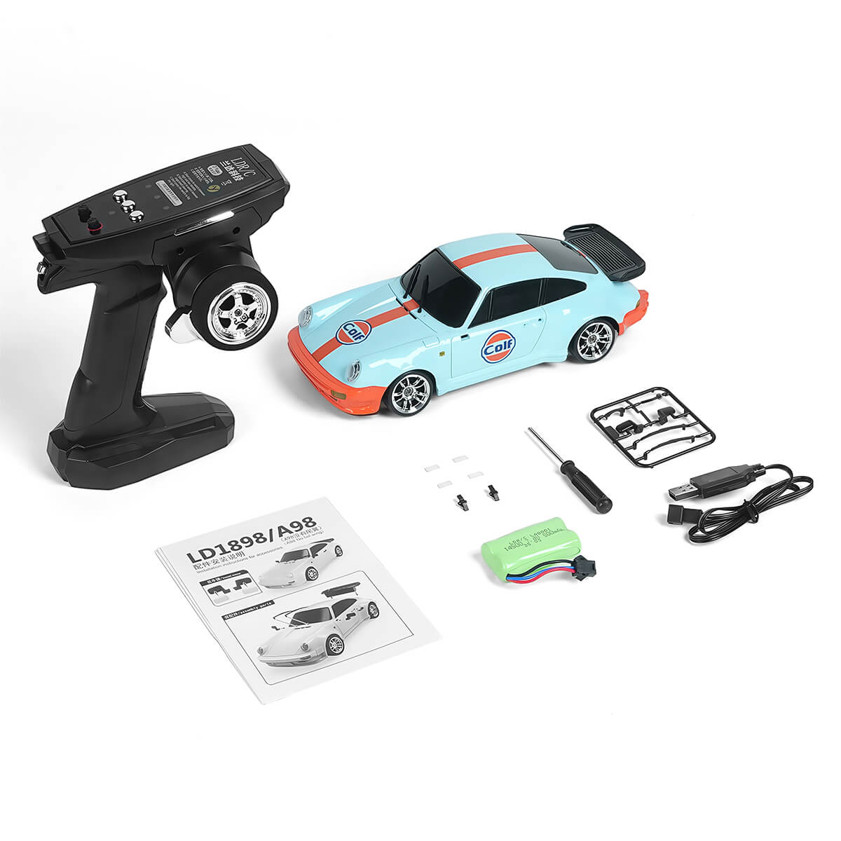 1/18 RWD RC Drift Car Full Set with Remote Controller, Battery and Accessories - BRRRRT