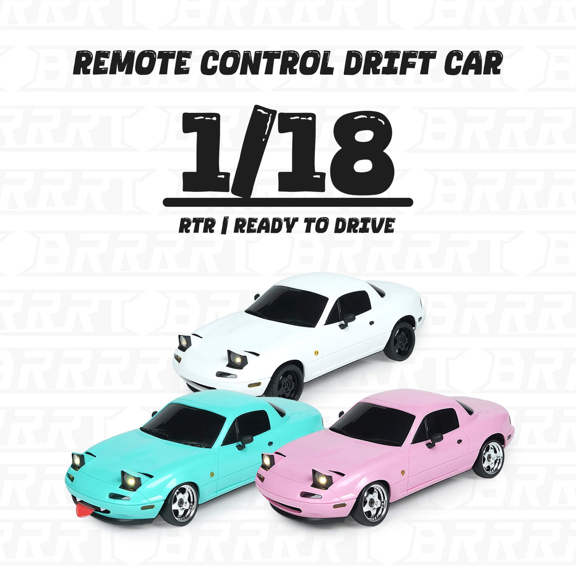 RC Car Drift RTR Front View with Headlights On – BRRRRT