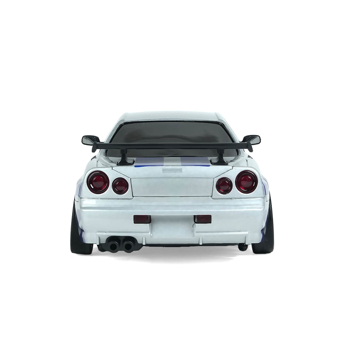 1/18 RC Drift Car RWD Gyro Stabilized Alloy Shell Rear View - Smooth Performance -BRRRRT