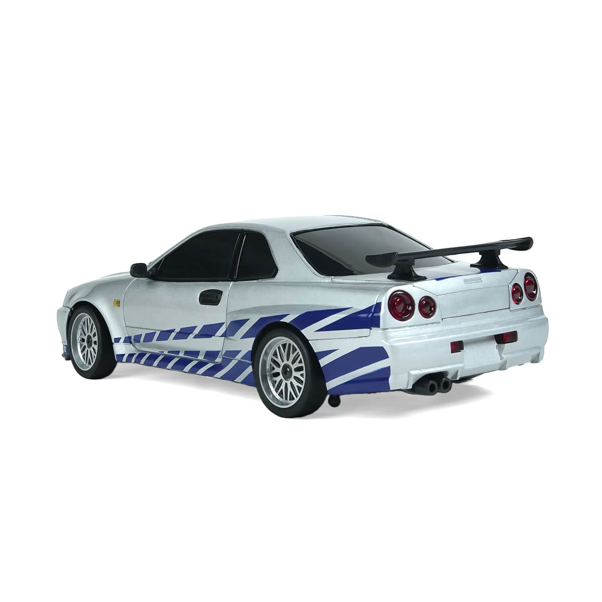 1/18 RC Drift Car RWD Gyro Stabilized Alloy Shell Rear View - Smooth Performance -BRRRRT