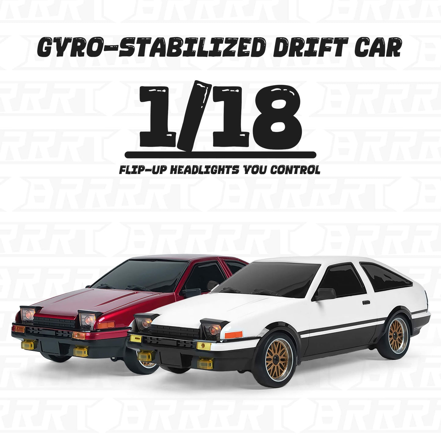 LDRC 1/18 RC Drift Car with Flip-up LED Lights