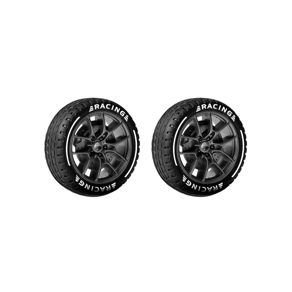 2pcs replacement 1/24 RC car all-terrain treaded wheels and tires set with high-grip rubber for racing performance