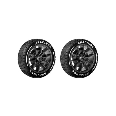 2pcs replacement 1/24 RC car all-terrain treaded wheels and tires set with high-grip rubber for racing performance