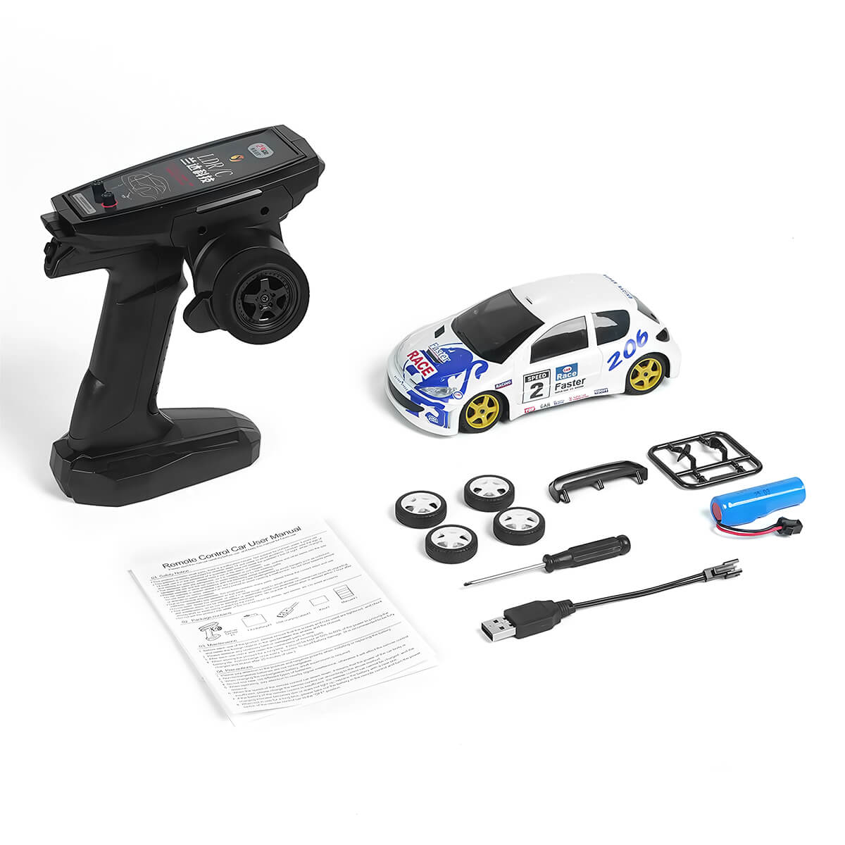 1/28 Pro 4WD Drift Racing RC Car with Gyro Control accessories