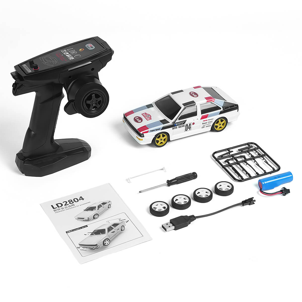 1/28 4WD Drift RC Car Pro With Accessories Including Extra Tires -BRRRRT