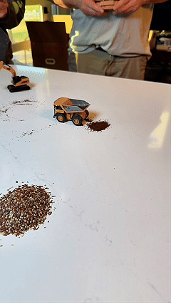 BO Mini RC Dump Truck in action