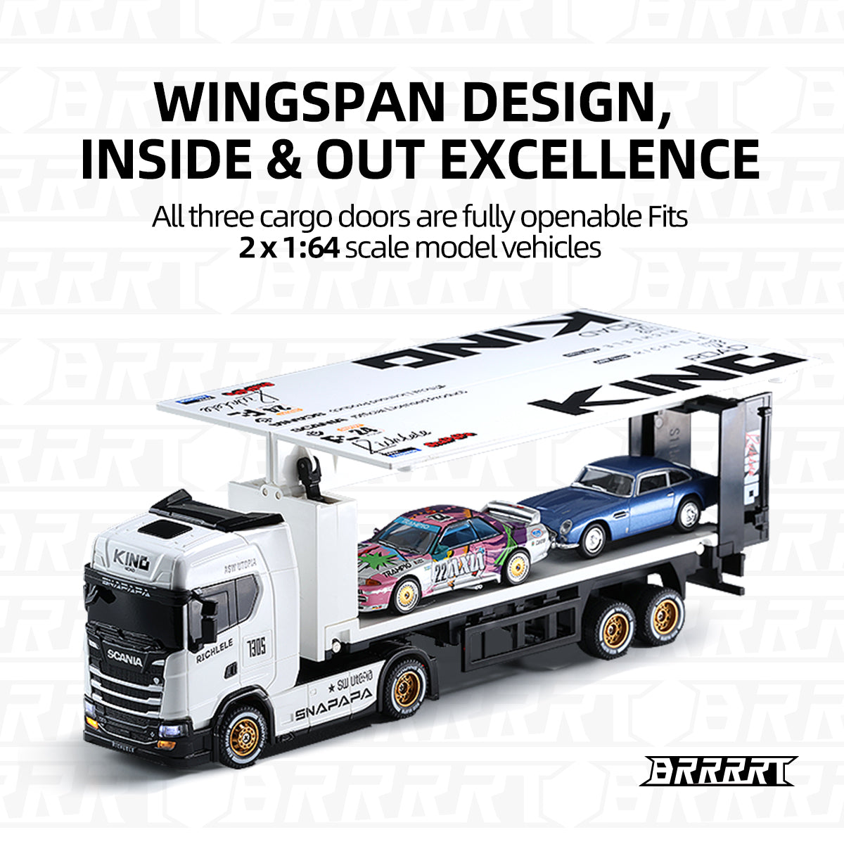Scania 730S Licensed 1/64 RC Drift Container Truck