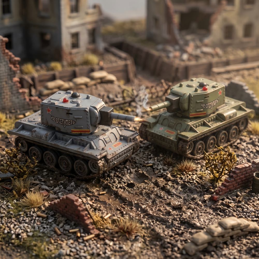 1/64 Mini RC Battle Tank Battle scene