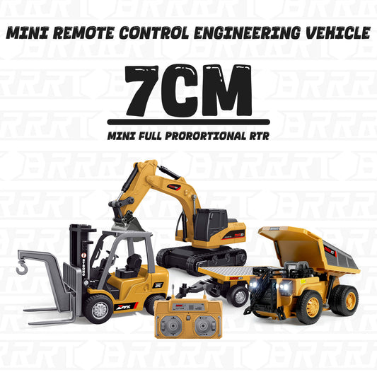 1/64 Mini RC Construction Vehicle Set 7cm With Excavator Dump Truck Forklift - BRRRRT