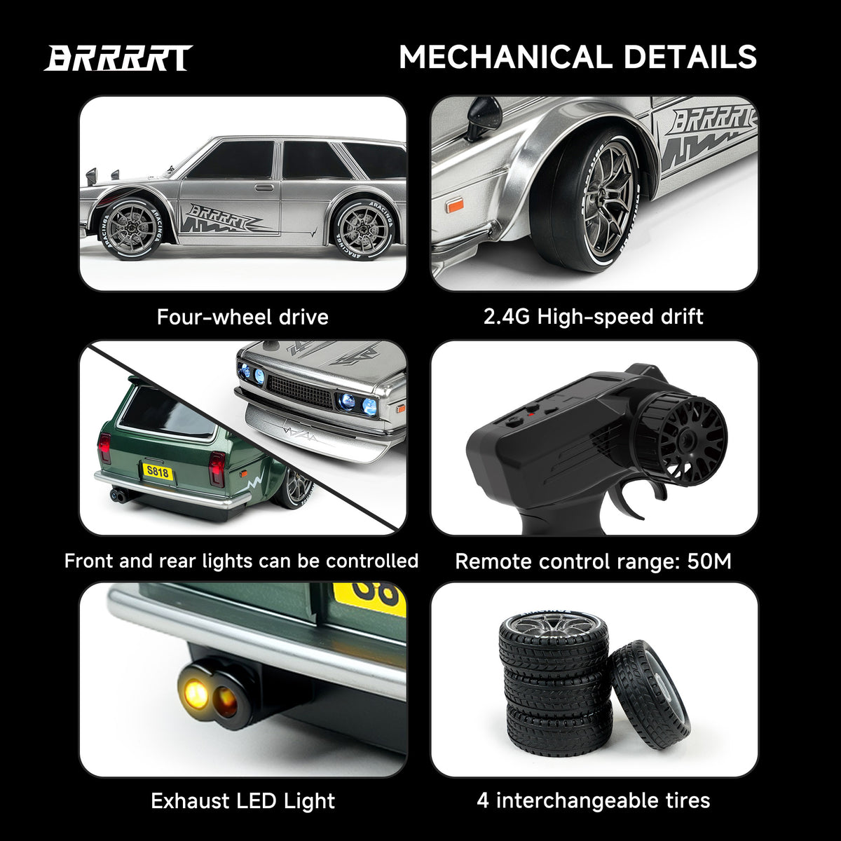 BRRRRT 1/24 Scale 4WD RC Drift Car