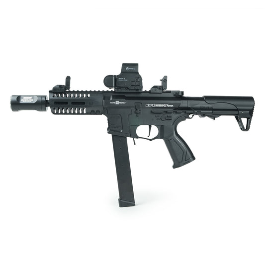APR9 Black Gel Blaster Rifle Side View – BRRRRT