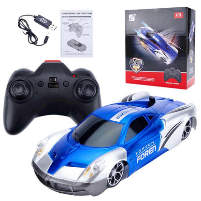 Blue Wall Climbing Car