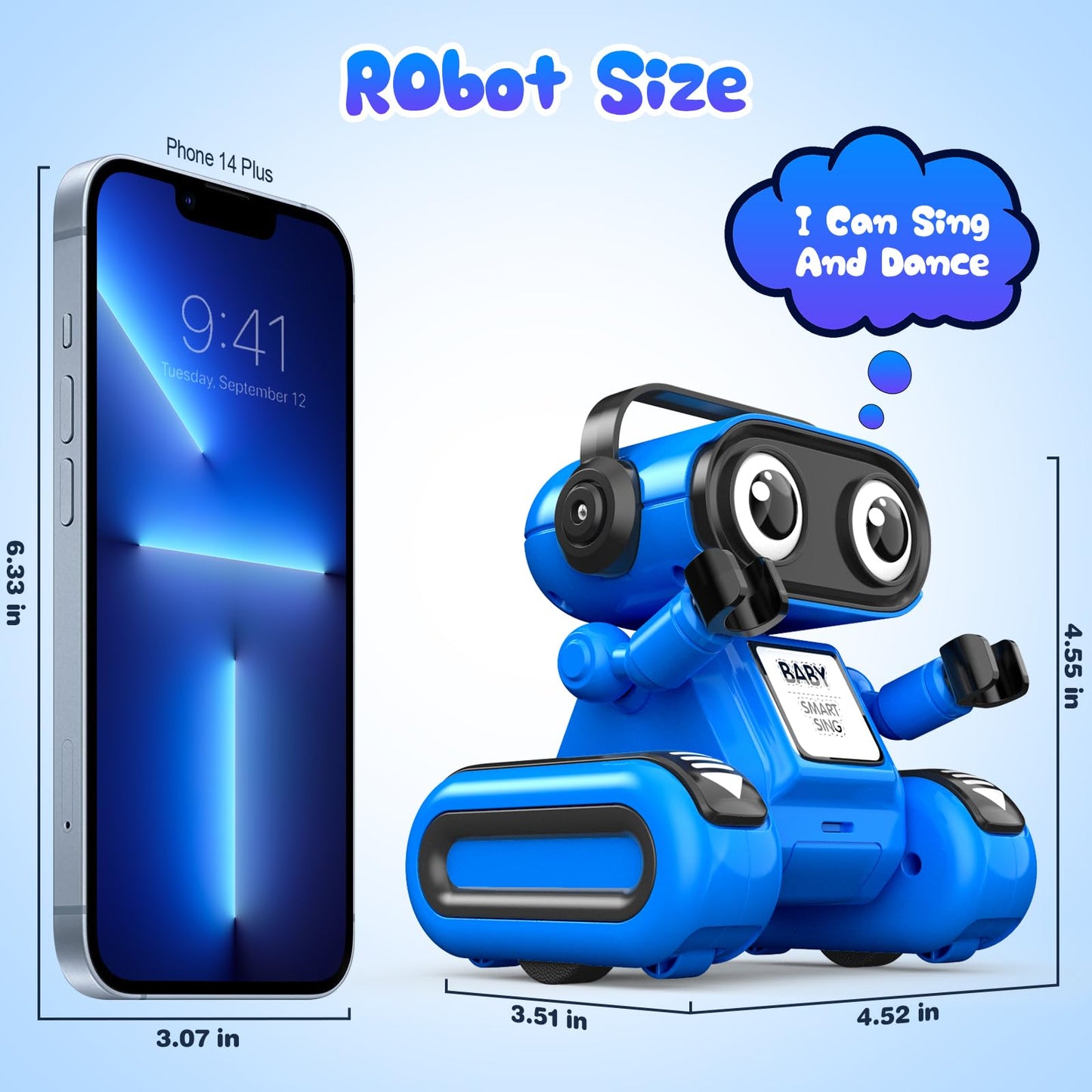 Rechargeable Robot Toys with LED Eyes