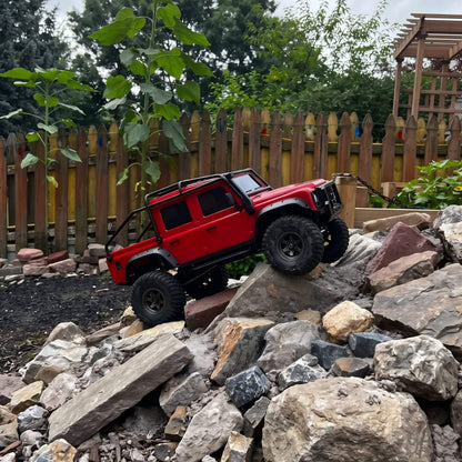 Red Licensed 1:43 Land Rover 110 Full-Proportional RC Crawler Car