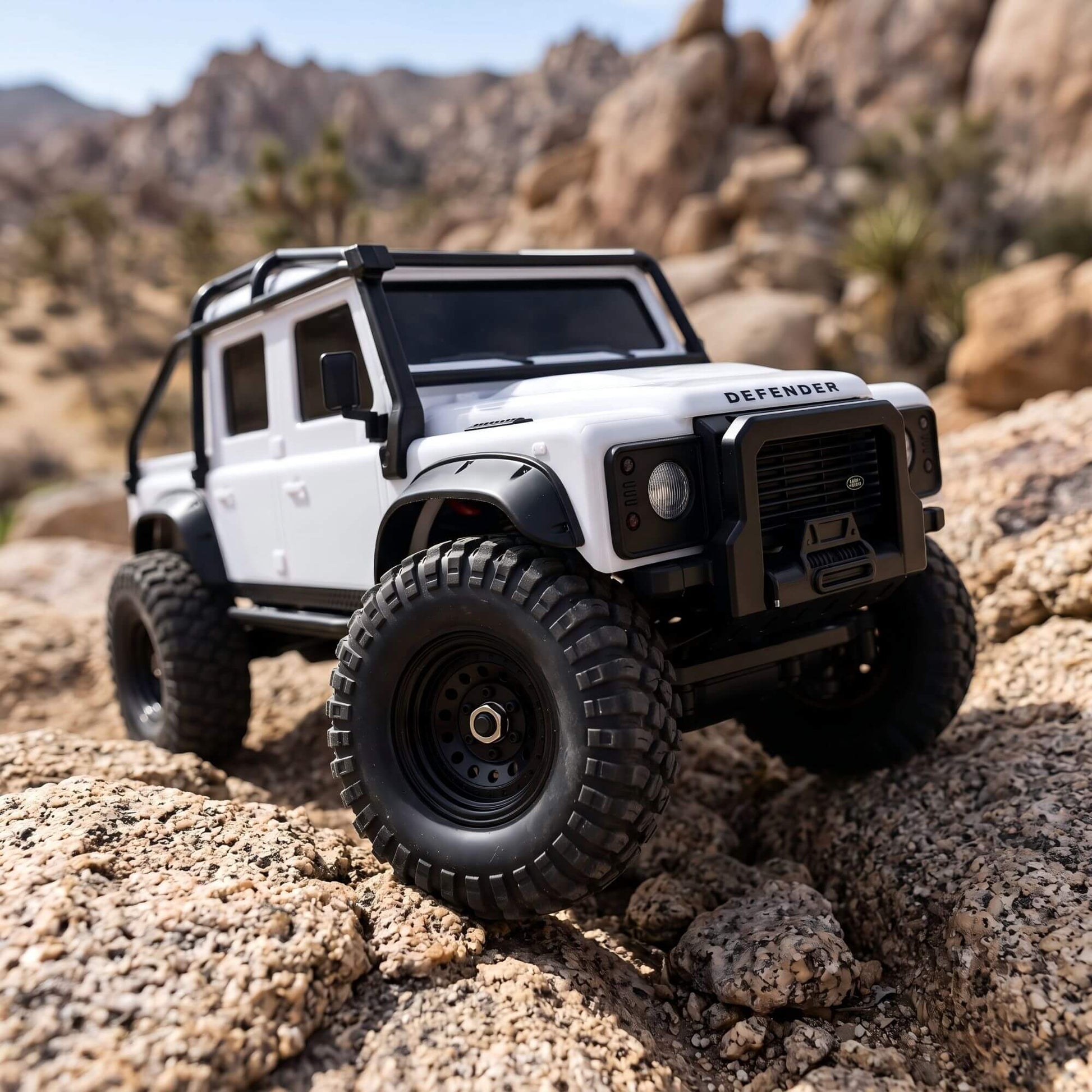 White Licensed 1:43 Land Rover 110 Full-Proportional RC Crawler Car