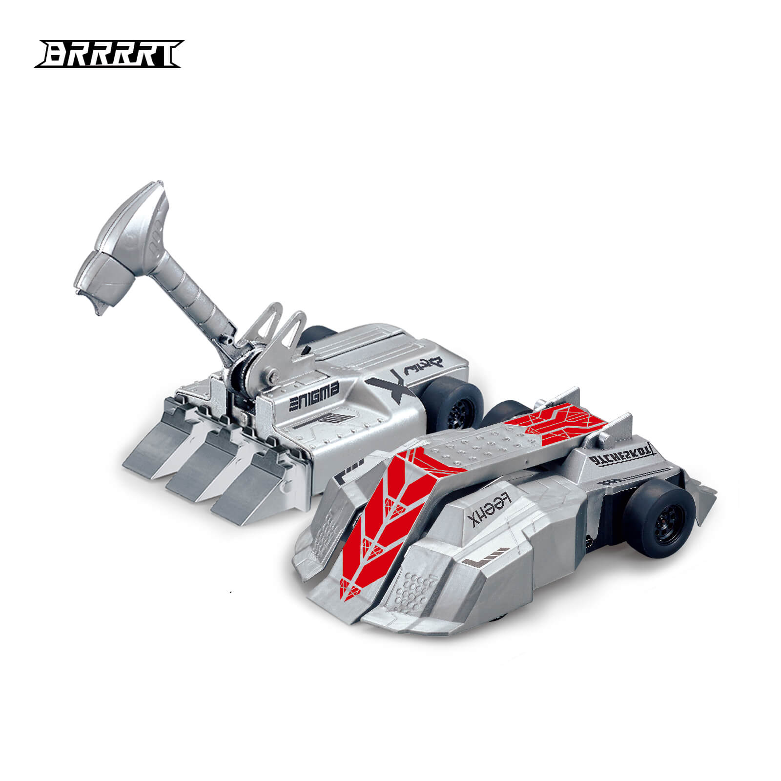 Dual-player armored RC battle cars set with futuristic combat vehicles and remote control toys - BRRRRT
