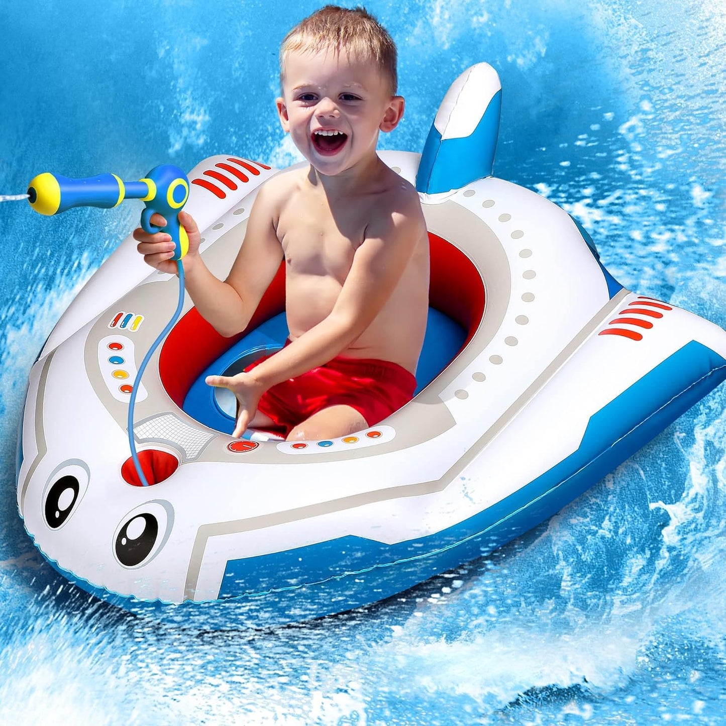 Inflatable Swim Ring with Toy Gun - BRRRRT