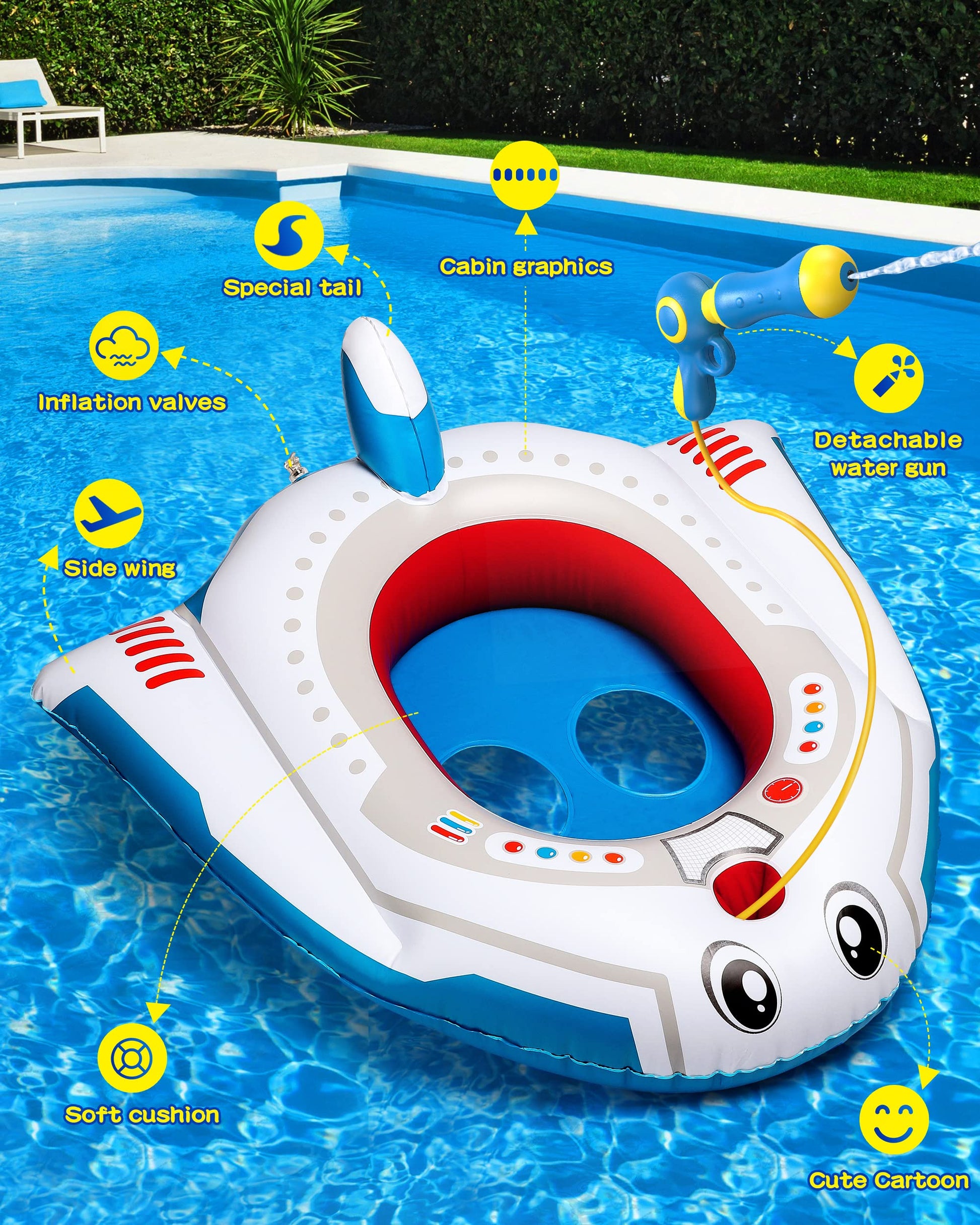 Inflatable Swim Ring with Toy Gun - BRRRRT