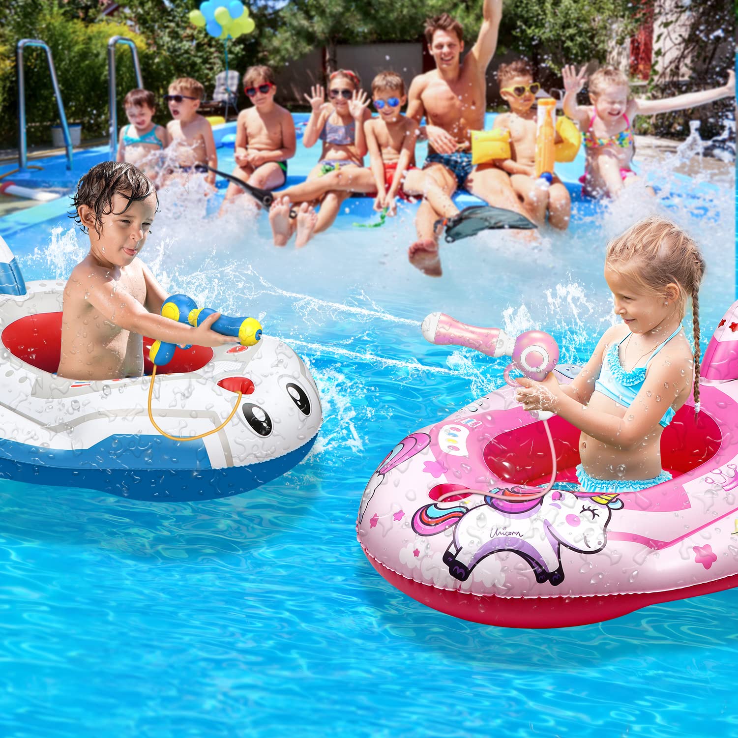 Inflatable Swim Ring with Toy Gun - BRRRRT