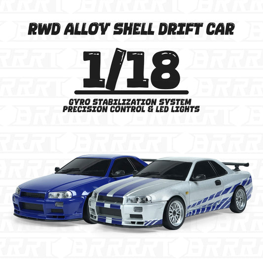 1/18 RC Drift Car RWD Gyro Stabilized Alloy Shell