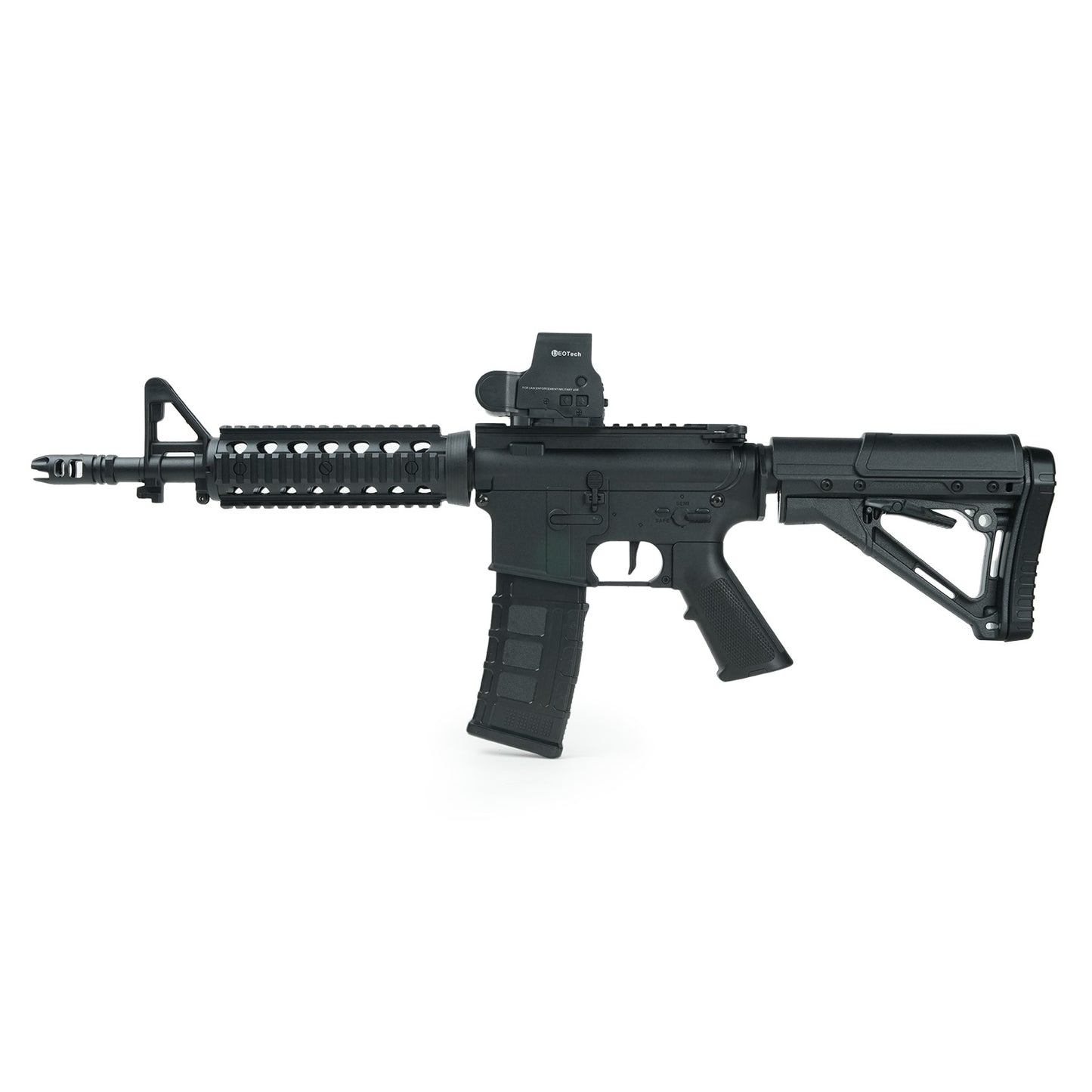 M4A1 Gel Blaster Full Side View – Realistic M4A1 design with tactical optics -BRRRRT