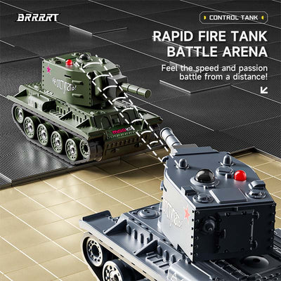 1/64 Mini RC Battle Tank In An Infrared Battle Arena -BRRRRT