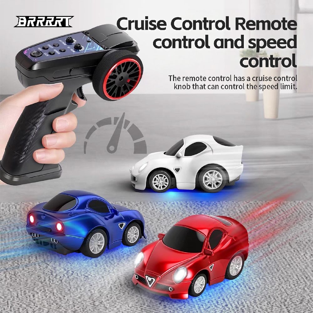 Mini 1/72 Racing RC Car with Gyro Control & LED Lights control