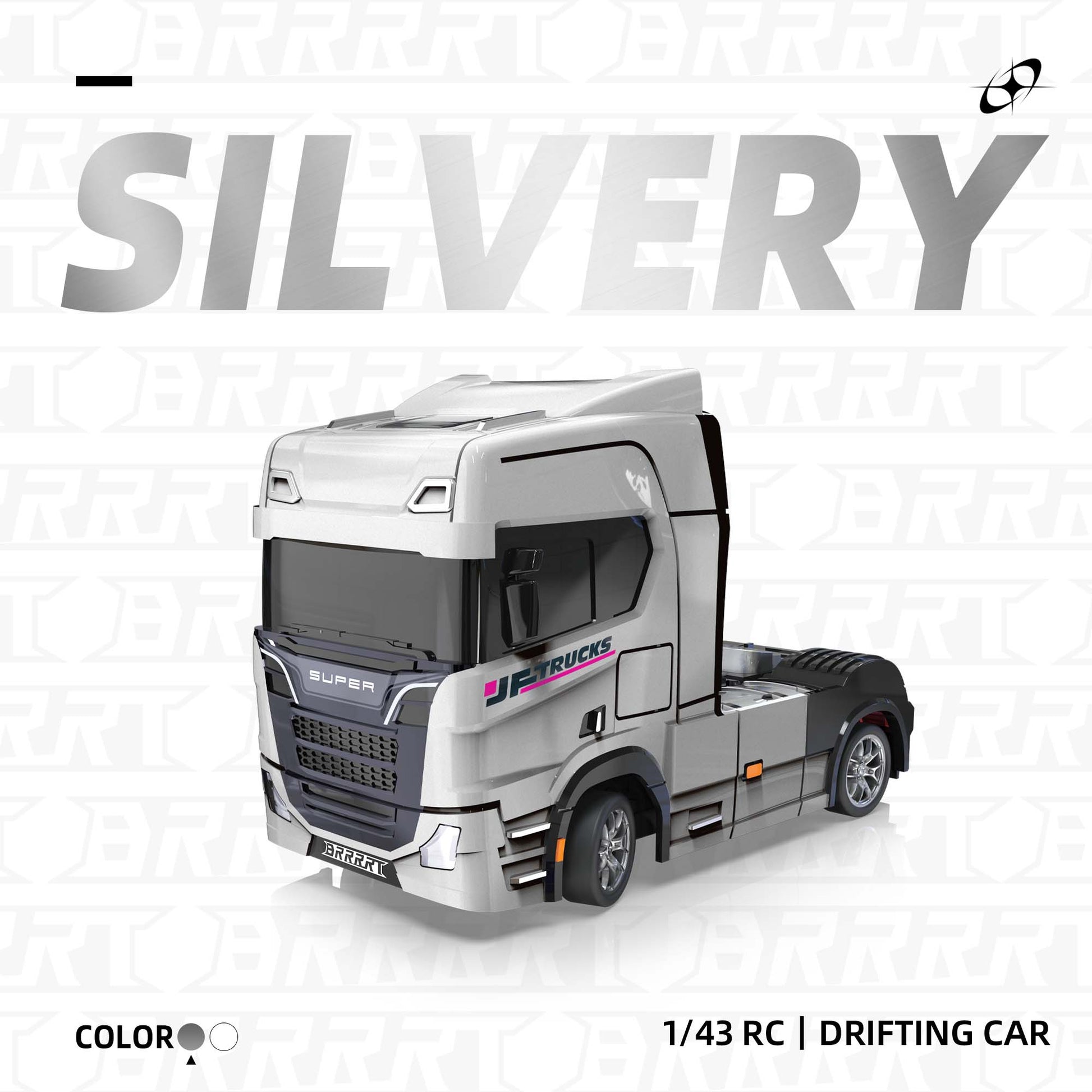 Mini Drift Truck Silvery - Front Angle Showcase - BRRRRT