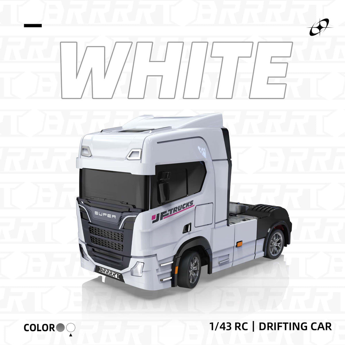 1/43 Drift RC Tractor Truck White - BRRRRT