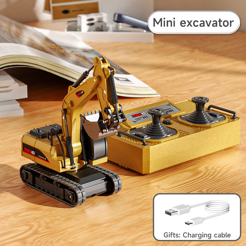 Remote-Controlled Excavator with Charging Cable Small-Scale Precision Control-BRRRRT