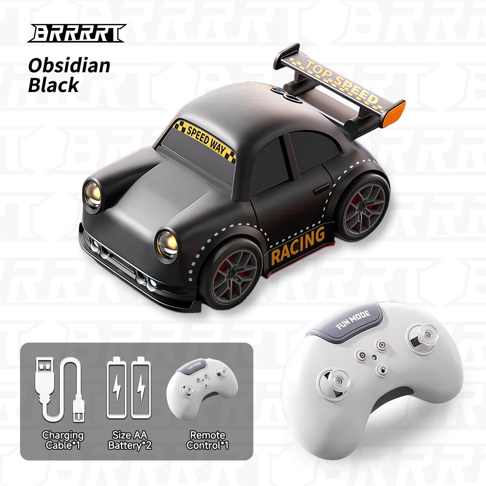 Mini RC Drift Car Smart Racing Toy black details -BRRRRT