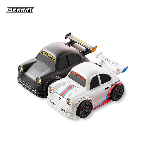 Mini RC Drift Car Smart Racing Toy Design in Black and White Colors - BRRRRT